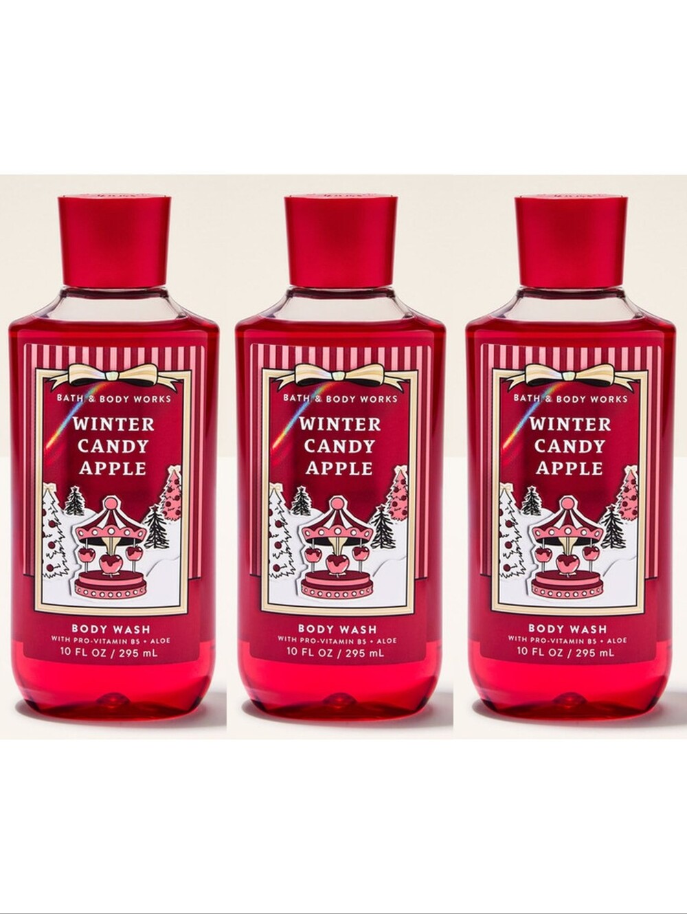 Bath & Body Works Winter Candy Apple Body Wash Set of 3 NEW RARE